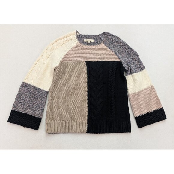 LOFT Sweaters - LOFT Women's Sweatr Size M Pullover Crewneck Chunky Colorblock